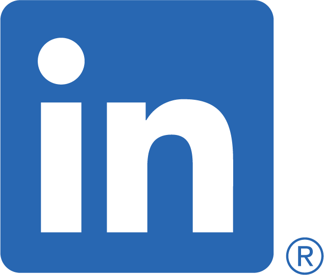 Linkedin logo, een witte 'I' en 'N' op een blauwe achtergrond