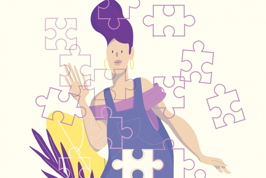 Illustratie Copyright Valérie Van Den Eynden Intersekse puzzelstukken Illustratie Valérie Van Den Eynden Intersekse puzzelstuken