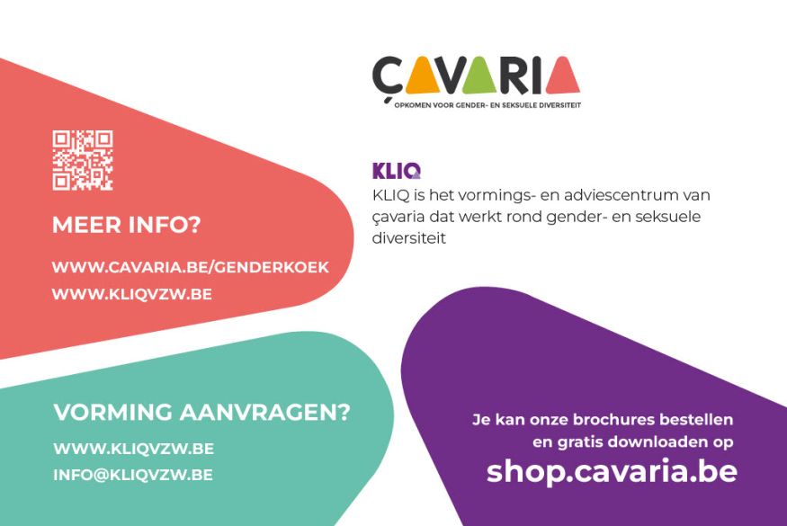 Genderkoek Achterkant van de genderkoek met info