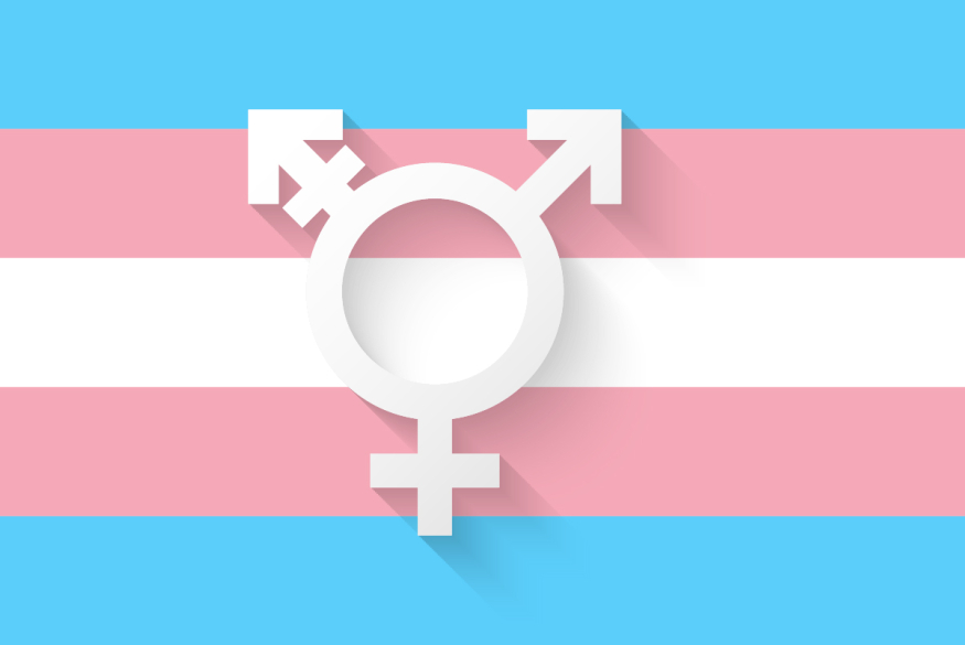 Transgender vlag met transgender symbool