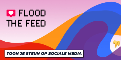 Flood The Feed Flood The Feed - Toon je steun on sociale media - Golf in regenboogkleuren en negatieve emoji's