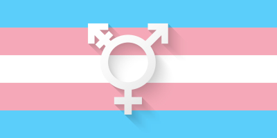 Transgender vlag met transgender symbool