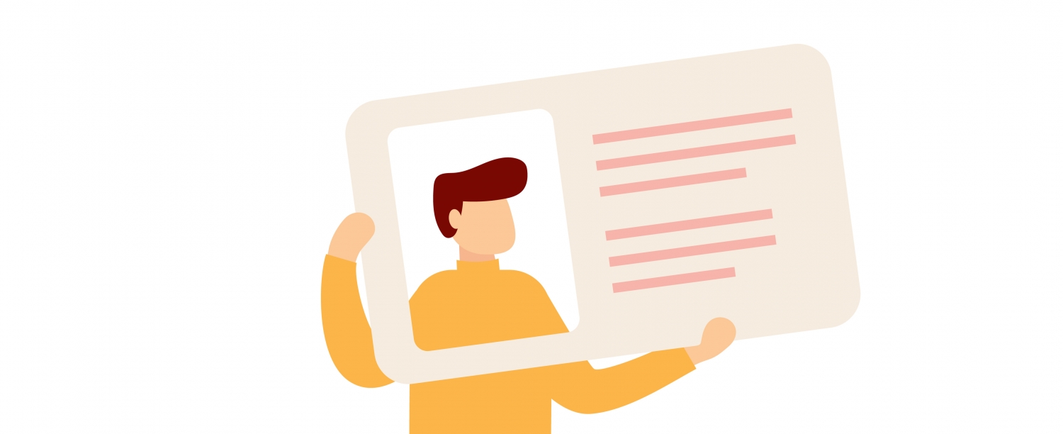 Persoon in identiteitskaart Illustratie van persoon in identiteitskaart